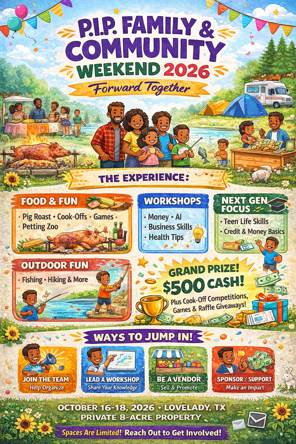 PIP Family Weekend 2026 flyer